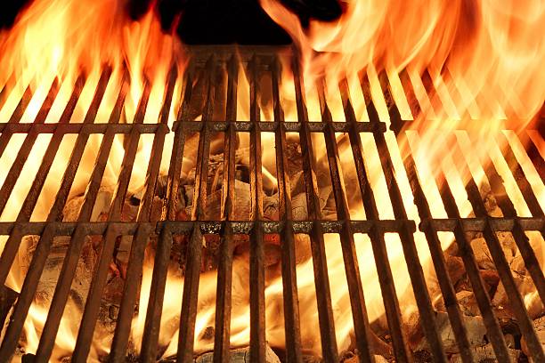 istock Barbecue Flaming Grill Close-up Background 468816888