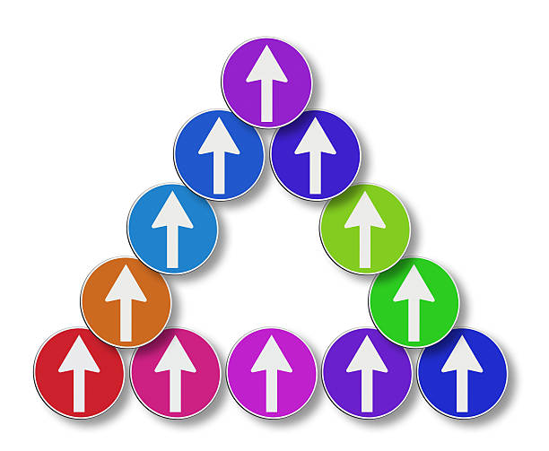 istock Multi-colored arrow composed of many colored arrows 468817956
