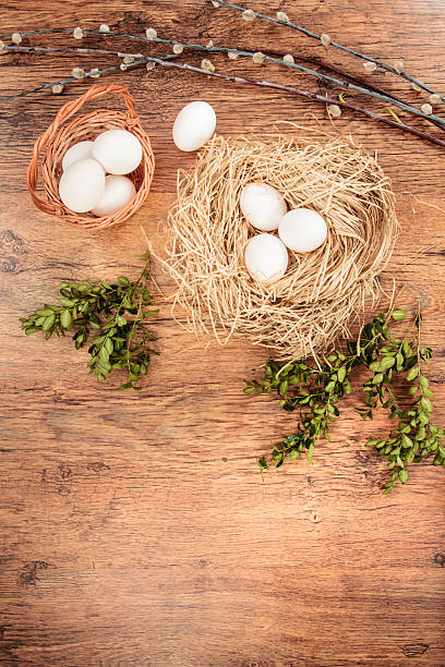 istock Easter composition of eggs, catkins and boxtree 468818480