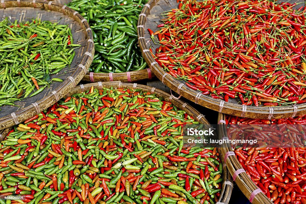 Перец чили Thai кухни Таиланда - Стоковые фото Азиатский рынок роялти-фри