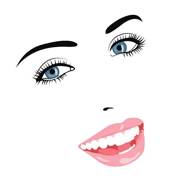 Vector illustration of Vector portrait of beautiful smiling girl