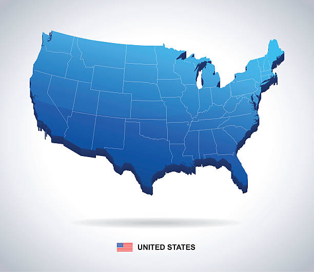 アメリカ（米国）が調和しています。‐3 d illustration - map eastern usa new york city boston点のイラスト素材／クリップアート素材／マンガ素材／アイコン素材