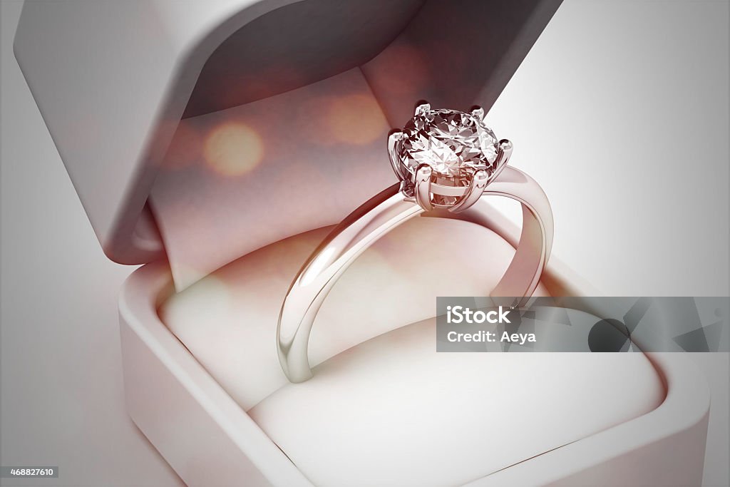 Beautiful jewelry rings (high resolution 3D image) Engagement Ring Stock Photo