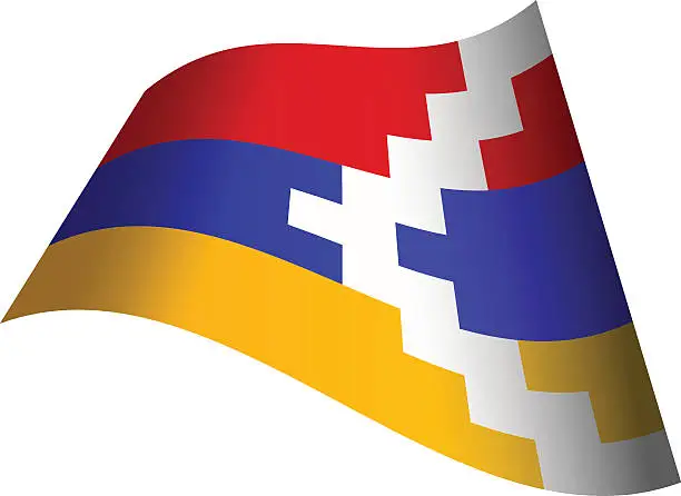 Vector illustration of Waving flag of Nagorno-Karabakh Republic