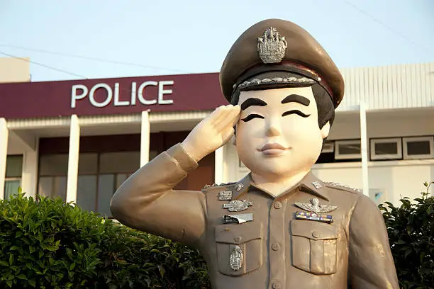 Photo of statue Thai police