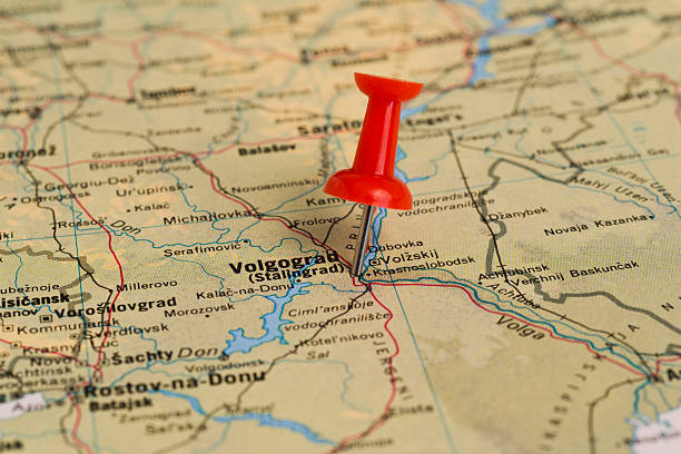 istock Volgograd Marked With Red Pushpin on Map 468831115
