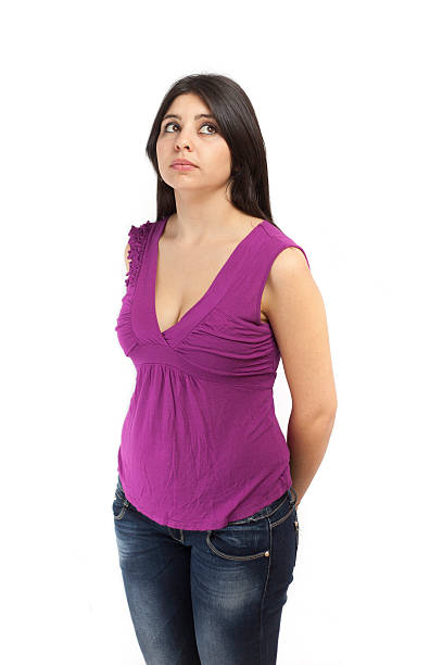 istock Beautiful girl looks up 468837756