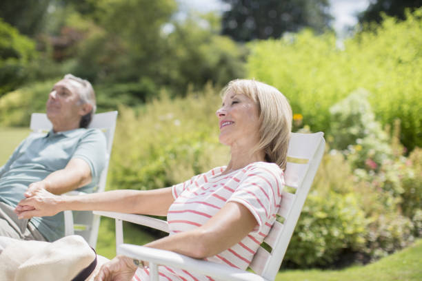 istock Senior couple relaxing in backyard 468840197