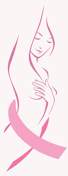 самостоятельная обследование молочной железы - рак груди иллюстрации stock illustrations