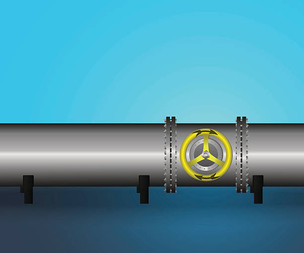 gaz pipeline 01 - pipeline sea flange water stock illustrations
