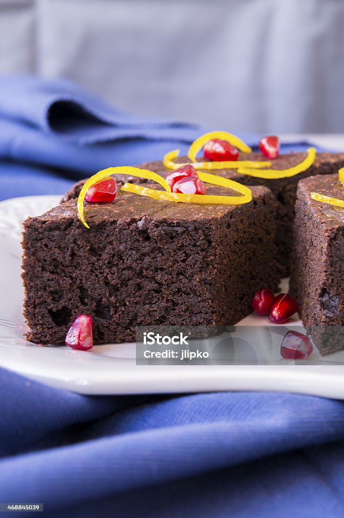 Sliced ​​brownies Pieces of chocolate cake American Culture Stock Photo