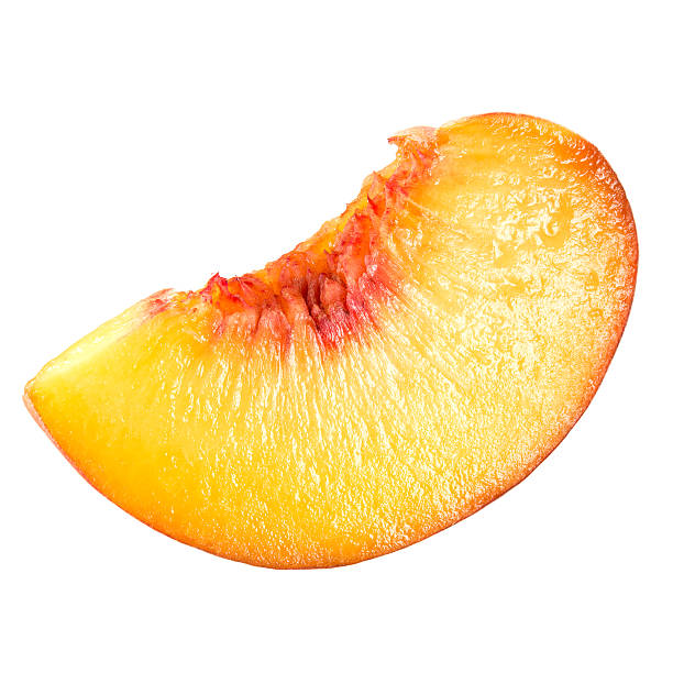 Peach. Slice of fruit isolated on white.