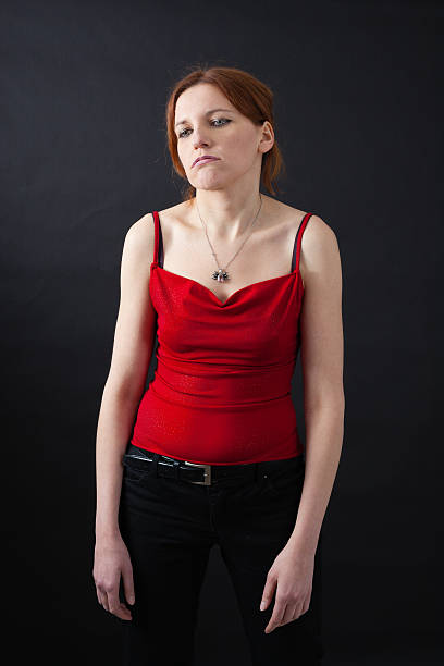 Beautiful woman doing different expressions in different sets of clothes