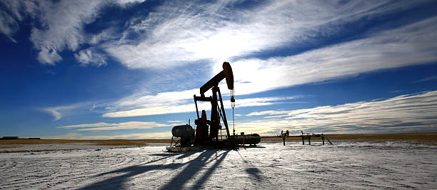 엔진오일 pumpjack panorama 게레로 캐나다 - oil pump oil alberta canola 뉴스 사진 이미지