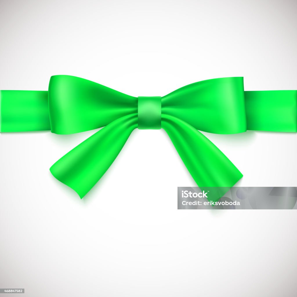 Green ribbon with bow. Green ribbon with bow, isolated on white background. 2015 stock vector