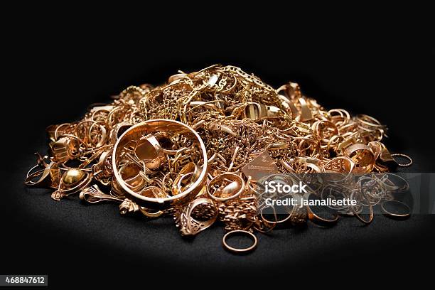 Scrap Gold Stock Photo - Download Image Now - Gold - Metal, Gold Colored, Jewelry