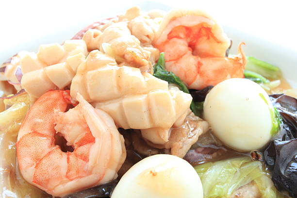 istock close up Chinese food, seafood stir fried 468848200