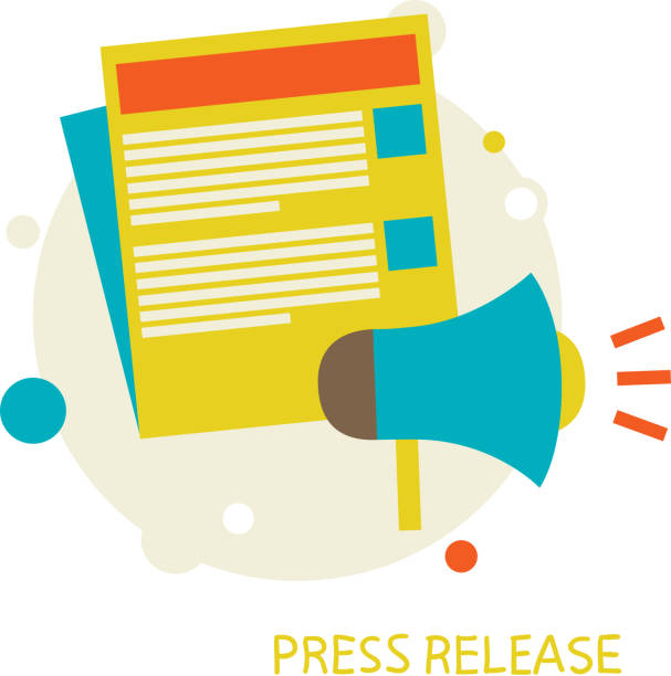 Press Release vector illustration in a flat style. Press Release. Eps 10 release notes stock illustrations