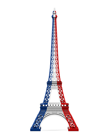 Eiffel Tower isolated on white background. 3D render