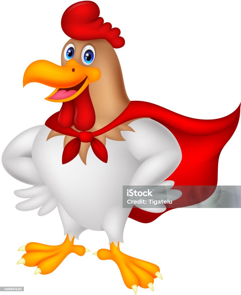 Cartoon super rooster posing Vector illustration of Cartoon super rooster posing  Cartoon stock vector