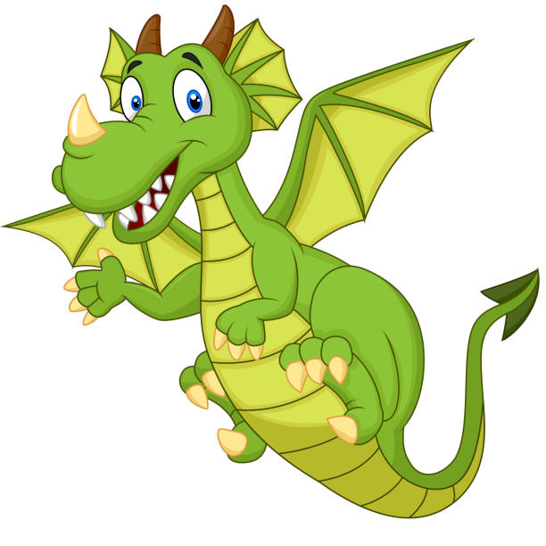 Cute Cartoon Dragon Stock Illustration - Download Image Now - Dragon,  Cheerful, Flying - iStock