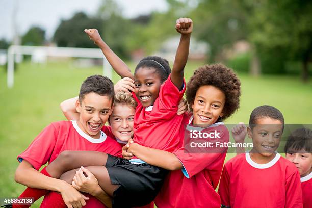 Soccer Team Victory Stock Photo - Download Image Now - Child, Sport, Sports Team