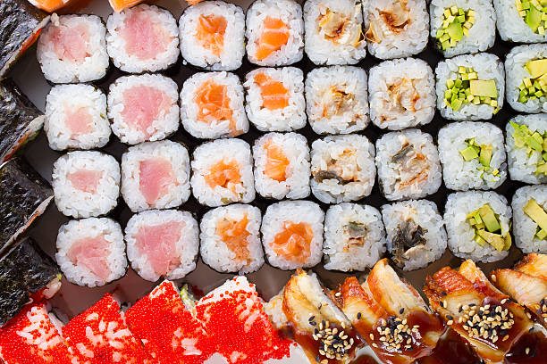 istock Sushi set with many fresh and tasty ingredients 468852226