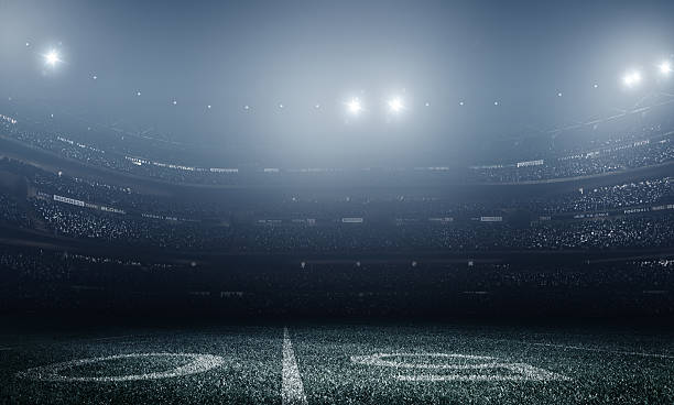 American football stadium American football stadium at night american football field photos stock pictures, royalty-free photos & images