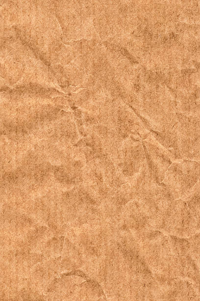 istock Recycled Striped Brown Kraft Paper Crumpled Mottled Grunge Texture 468855426