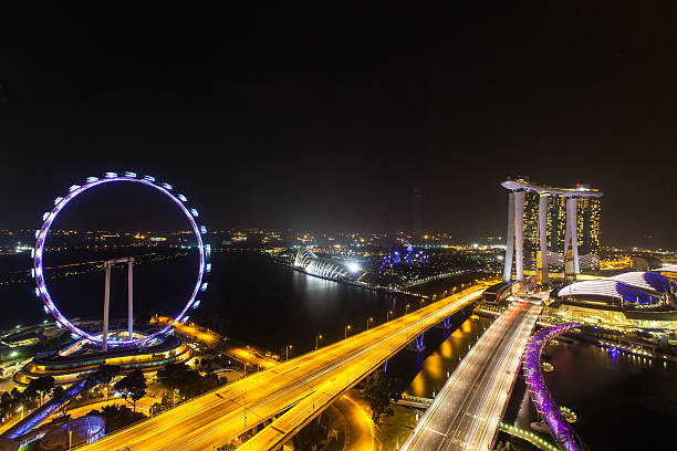 Night view in Singapore stock photo