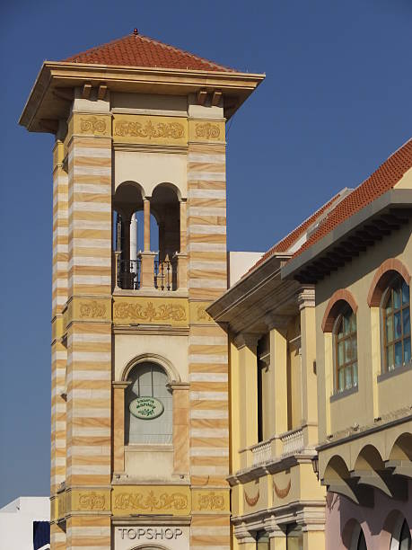 Dubai, UAE - February 14, 2014: Mercato Mall in Dubai, UAE. The mall is designed to look like a Mediterranean town during the European Renaissance in either Italy, France, or Spain.