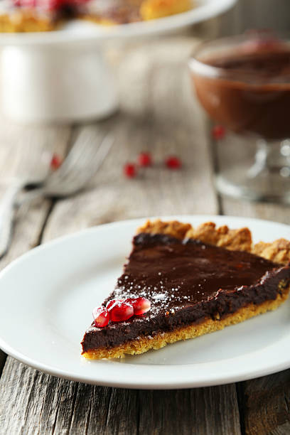 istock Homemade chocolate tart with pomegranate 468858484