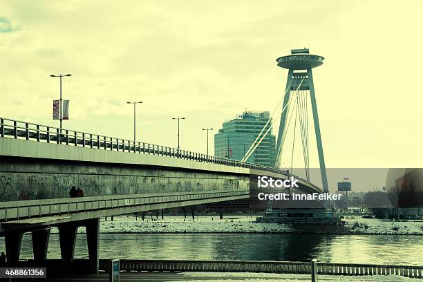 Novy Most Bridge Across The Danube River In Bratislava Slovakia Stock Photo - Download Image Now