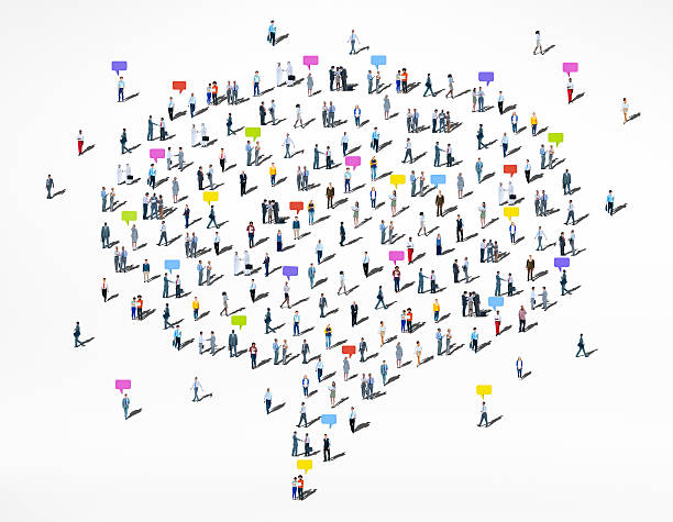 istock Icons of people with conversation bubbles to signify unity 468867464
