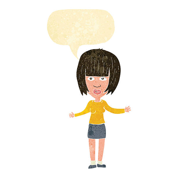 istock cartoon woman shrugging shoulders with speech bubble 468871480