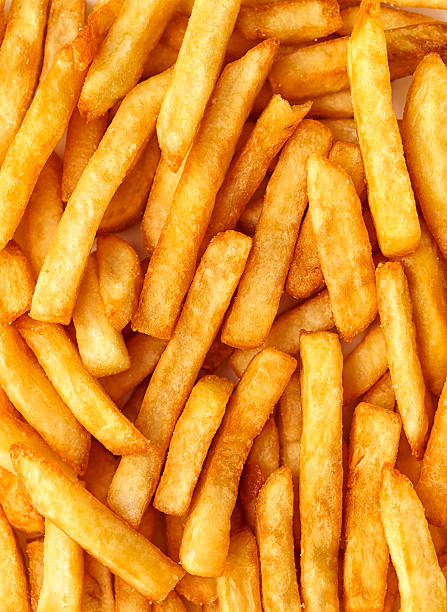 Sweet potatoes fries background stock photo