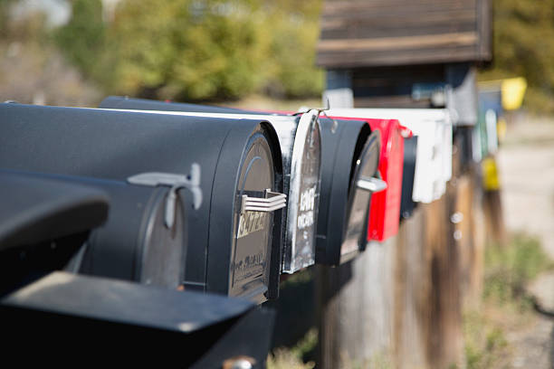 istock Row of Mailboxes on Country Road 468877422