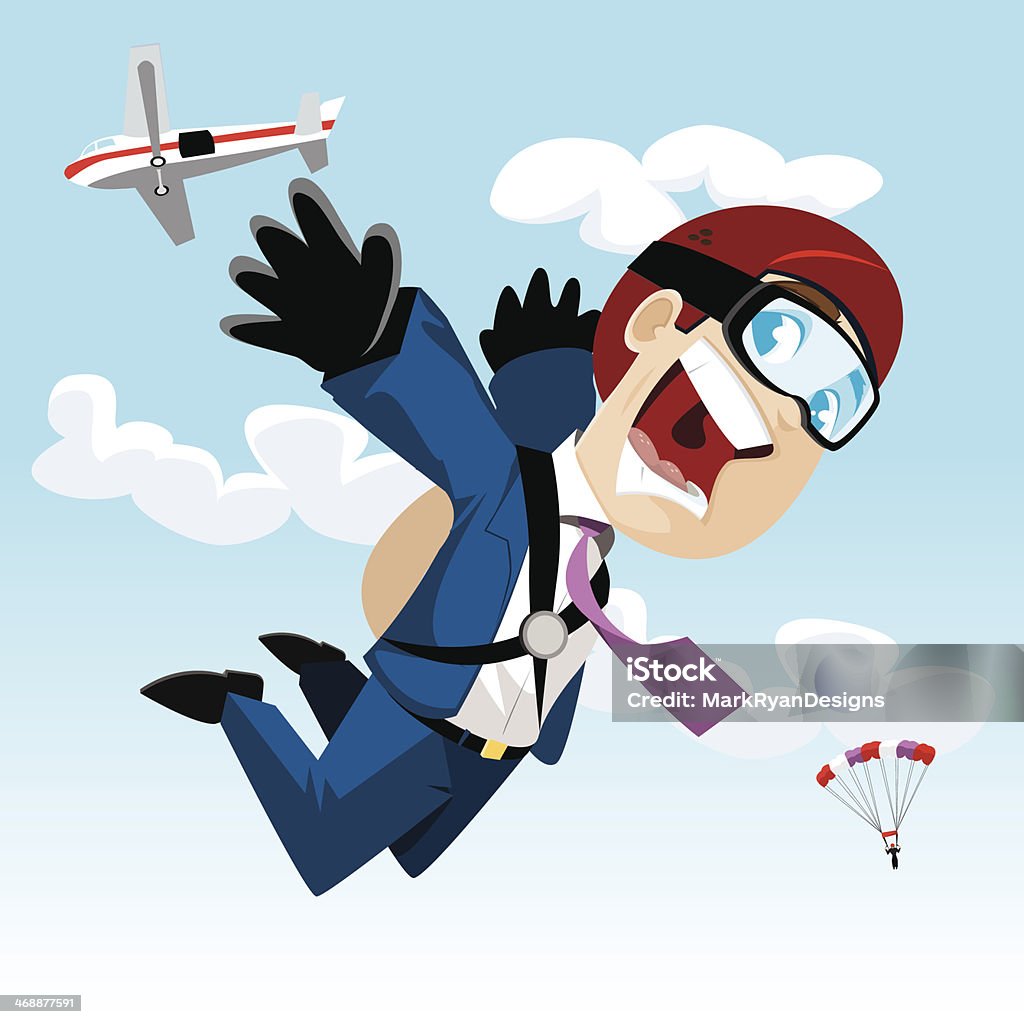 Skydiver de negocios - arte vectorial de Caída libre - Paracaidismo libre de derechos