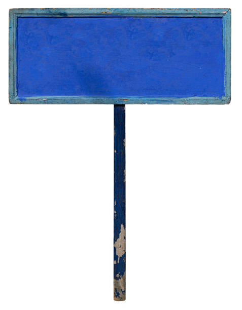istock Old blue wooden signboard. 468879887