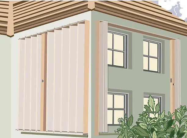 Vector illustration of Accordion Shutters