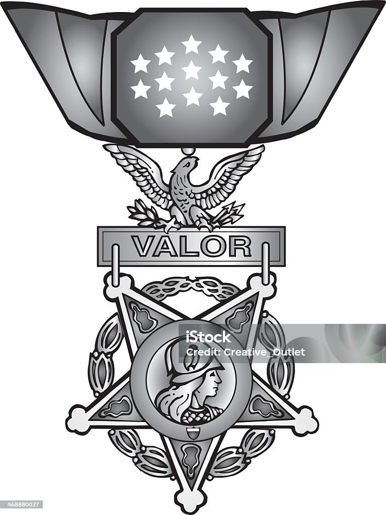 Black And White Icon Of Army Medal Of Honor Stock Illustration - Download  Image Now - Army, Medal of Honor, Clip Art - iStock