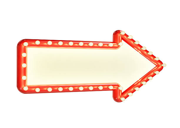istock red marque arrow sign with blank space and light bulbs 468880304
