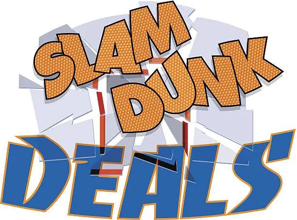 Vector illustration of Slam Dunk Deals Heading