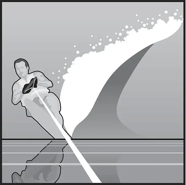 Vector illustration of Slalom Water Skier
