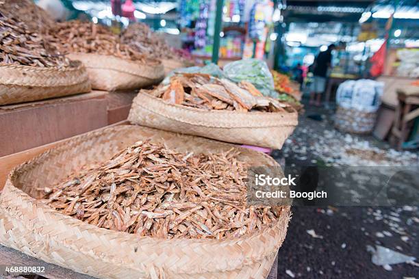 Dry Fish For Sale At Traditional Indonesian Farmers Market Stock Photo - Download Image Now