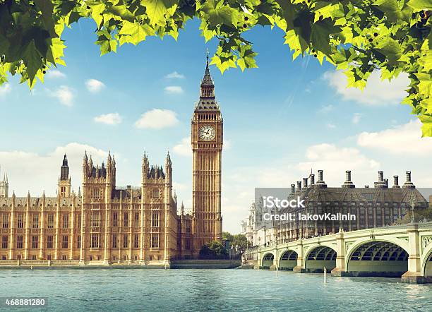 Big Ben In Sunny Day London Stock Photo - Download Image Now - 2015, Awe, Blue