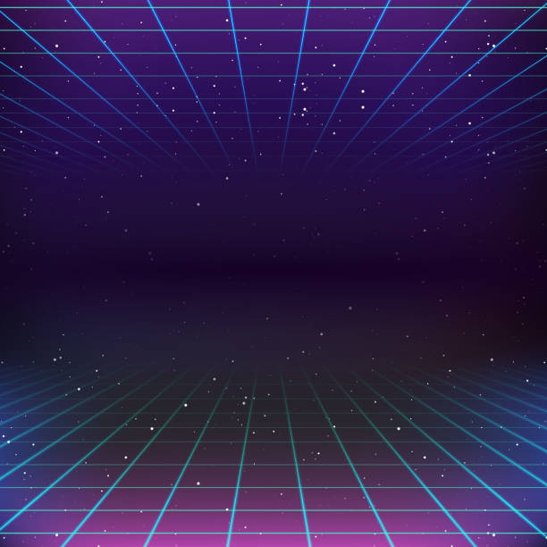 80s Retro Sci-Fi Background 80s Retro Sci-Fi Background 1980s style stock illustrations