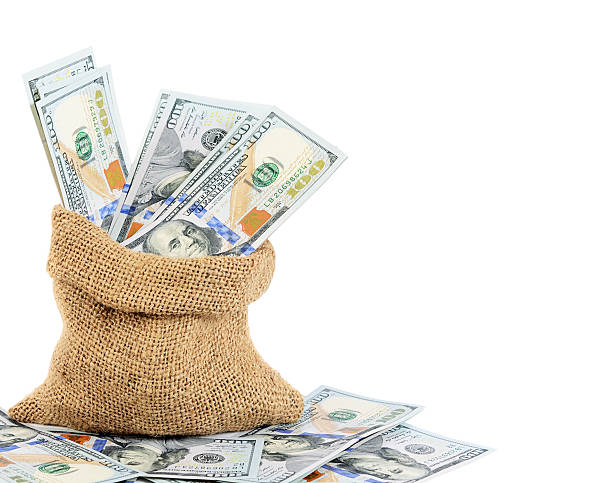 istock Dollar banknotes in a sack  isolated 468881640