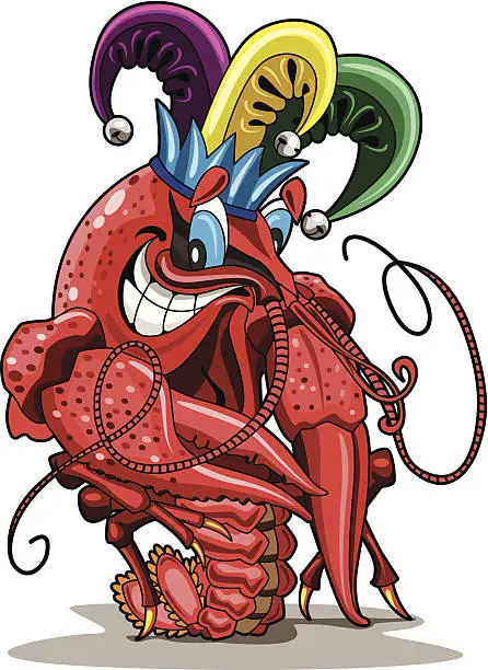 Vector illustration of Mardi Gras Crawfish