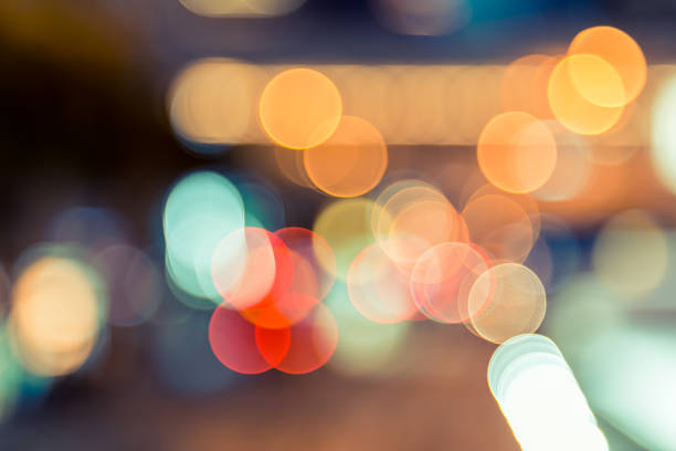 istock Abstract background of bokeh light at city night 468888050